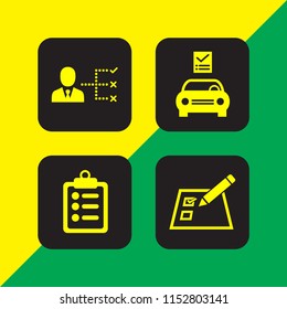 vector set. list, medical notes symbol of a list paper on a clipboard and checklist on a paper with a pencil illustration for web and graphic design