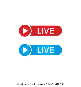 vector set of live streaming icon multimedia logo concept 