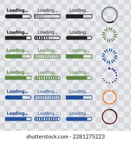 Vector Set the Loading icon. Burden. load icon. Background. Loading vector icon