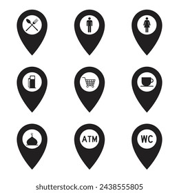 Pin-Symbole für Vektorsatz