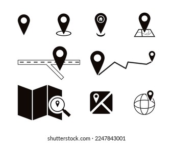 
vector set of locations or road routes to design your work needs