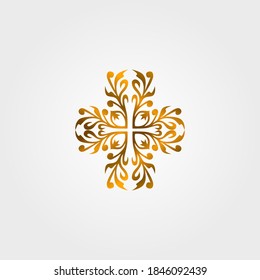 Conjunto de vectores de plantillas de diseño de logotipo en un estilo lineal de moda con flores y hojas - carteles hechos con lámina dorada sobre fondo negro - productos de lujo, emblemas floristas, acondicionamiento de cosméticos orgánicos