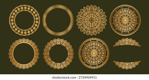 Vector set of logo design templates. Symbols in ornamental arabic style. Ornate decor for invitation, greeting card, wallpaper, background, web page. - Powered by Shutterstock - Get 15% off with code: PIKWIZARD15
