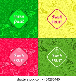 Vector set of logo design templates,  signs for identity, business cards ,advertising and promotion. fruit, organic products