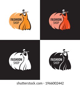 vector set logo girls style sketch model