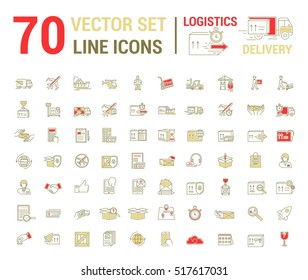 Vector set. Logo, icon. Delivery, Logistics. Linear, flat, contour, thin. Web site template, infographic. Concept transportation cargo, parcel delivery.Sign,symbol. Payment, transportation, loading.