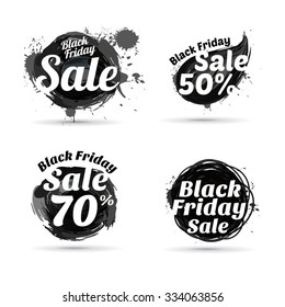 vector set logo illustration Black Friday in November, the day the big sales, design template elements for gift cards and design Publicity
