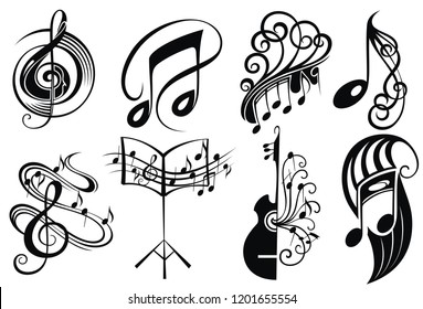 Vector set of logo music