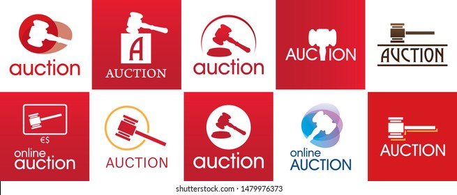 Vector set of logos for bidding and auctions