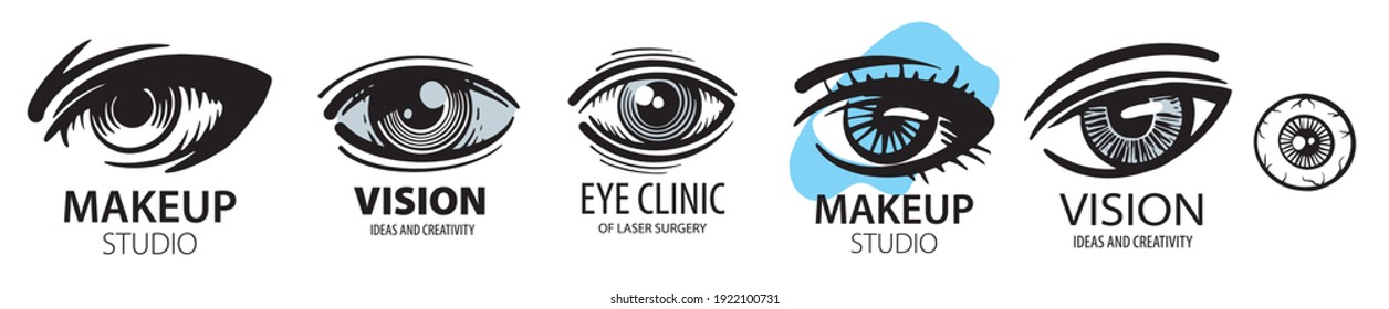 Conjunto vectorial de logos con ojos dibujados