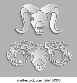 Vector set of logos with the image of a goat.