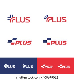 Vector set and logos for plus. Plus shapes.