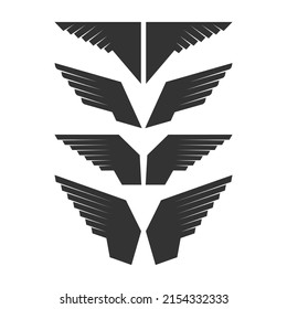 Vector set of logos of wings.