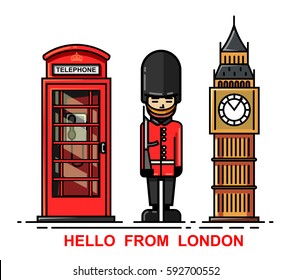 Vector set of London city and britain culture