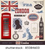 vector set: London - variety of London related design elements