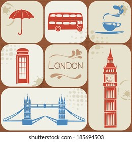 Vector set of London/British icons collection