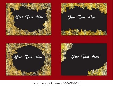 Vector set lotus flowers and leaves for background and text.