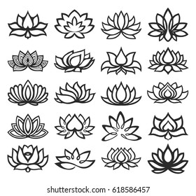 Vector set of lotus icons