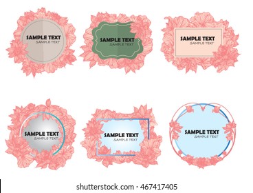 Vector set lotus leaves for banners and text.