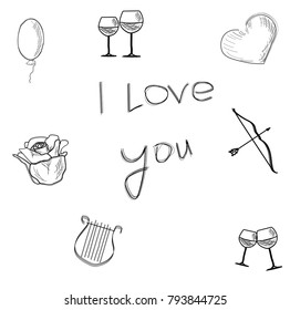 Vector set of love