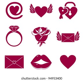 vector set of love icons