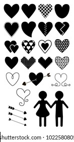 Vector set of love symbols
