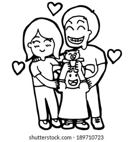 vector set of lovely family