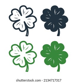 Vector set of lucky clover leaves isolated on a white background for st patrick's day and your website design. Vector illustrations.