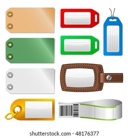 Vector set of luggage tags and labels. JPG and TIFF versions of this illustration are also available in my portfolio.
