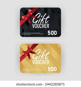 Vector set of luxury gift certificates Elegant template for holiday gift card coupon and certificate