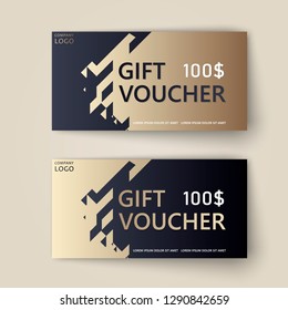 Vector set of luxury gift vouchers with ribbons and bow. Elegant template for a festive gift card, coupon and certificate. Discount Coupon Template. Vector Illustration EPS10