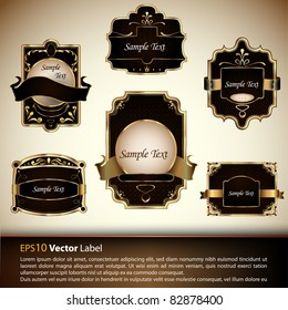 Vector set of luxury labels