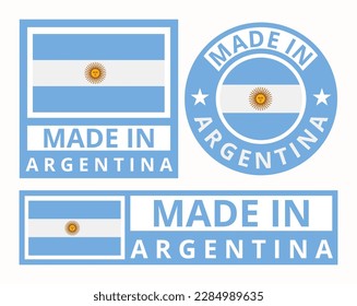 Conjunto de vectores realizado en Argentina diseño etiquetas de productos iconos de negocios ilustración