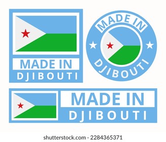 Vector set made in Djibouti design product labels business icons illustration svg