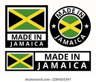 Vector set made in Jamaica design product labels business icons illustration svg