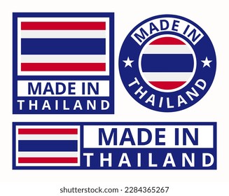 Vector set made in Thailand design product labels business icons illustration