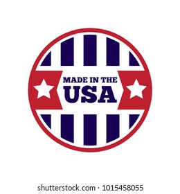 Vector set of made in the USA labels and badges on white background