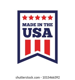 Vector set of made in the USA labels and badges on white background