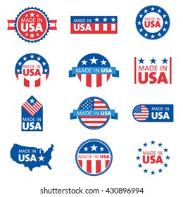 Vector set of made in the USA labels
