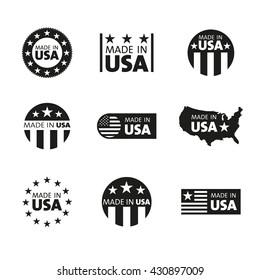 Vector set of made in the USA labels
