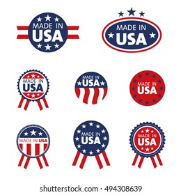 Vector set of made in the USA labels
