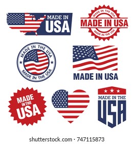 Vector set of made in the USA labels