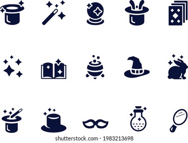 Vector set of magic icons design 