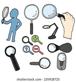 vector set of magnifying glass