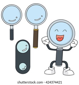 vector set of magnifying glass