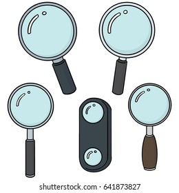 vector set of magnifying glass