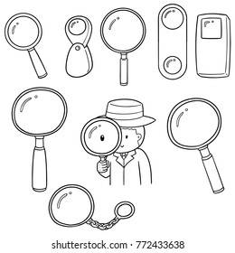 vector set of magnifying glass