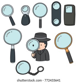 vector set of magnifying glass