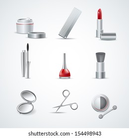 Vector Set of Makeup and Cosmetic Icons