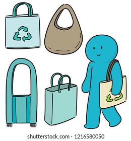 vector set of man carrying bag